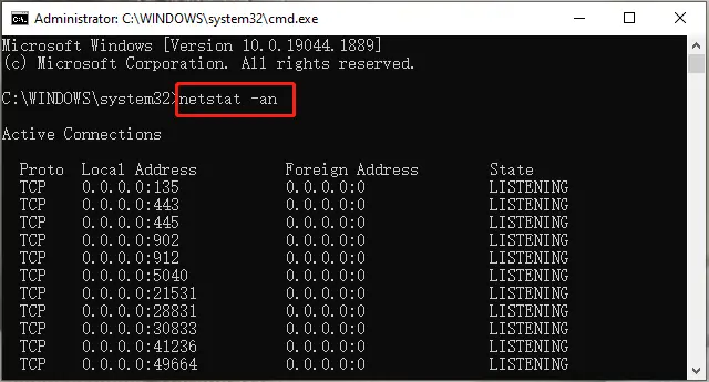 netstat_an command for omegle ip locator