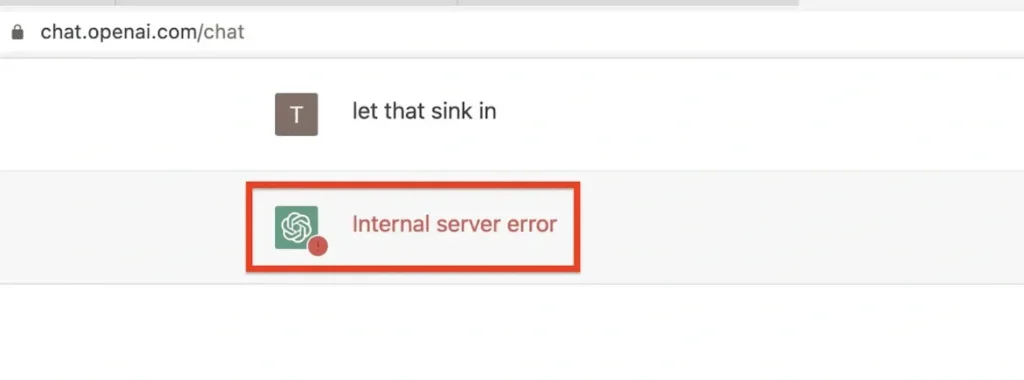 Chat GPT Internal Server Errors